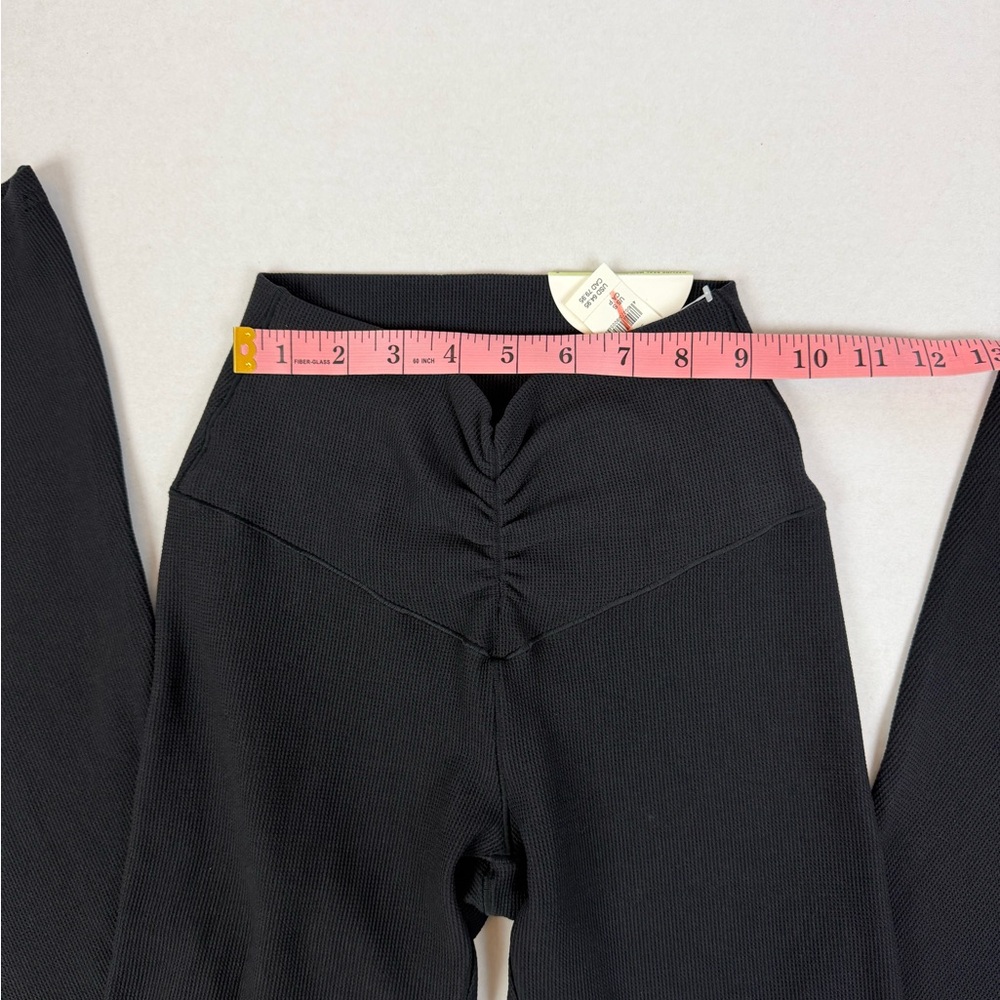 NWT Aerie‎ OFFLINE High Rise Flare Leggings Black Ribbed Yoga Pants S - Picture 9 of 11